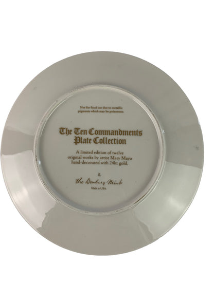 Danbury Mint Hand Decorated The Fourth Commandment Collectible Plate Mary Mayo 9.5"