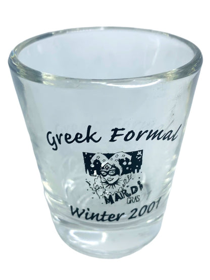 Greek Formal Mardi Gras Winter 2001 Souvenir Shot Glass Barware