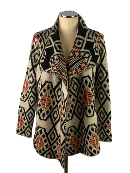 Large slonl Women's Open Cardigan Sweater Aztec Print Lagenlook