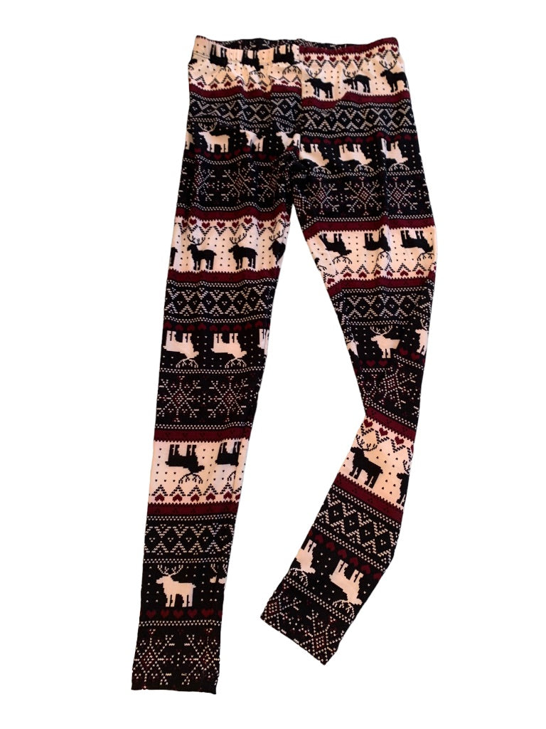 Small NoBo No Boundaries Junior Women's Winter Reindeer Print New Leggings