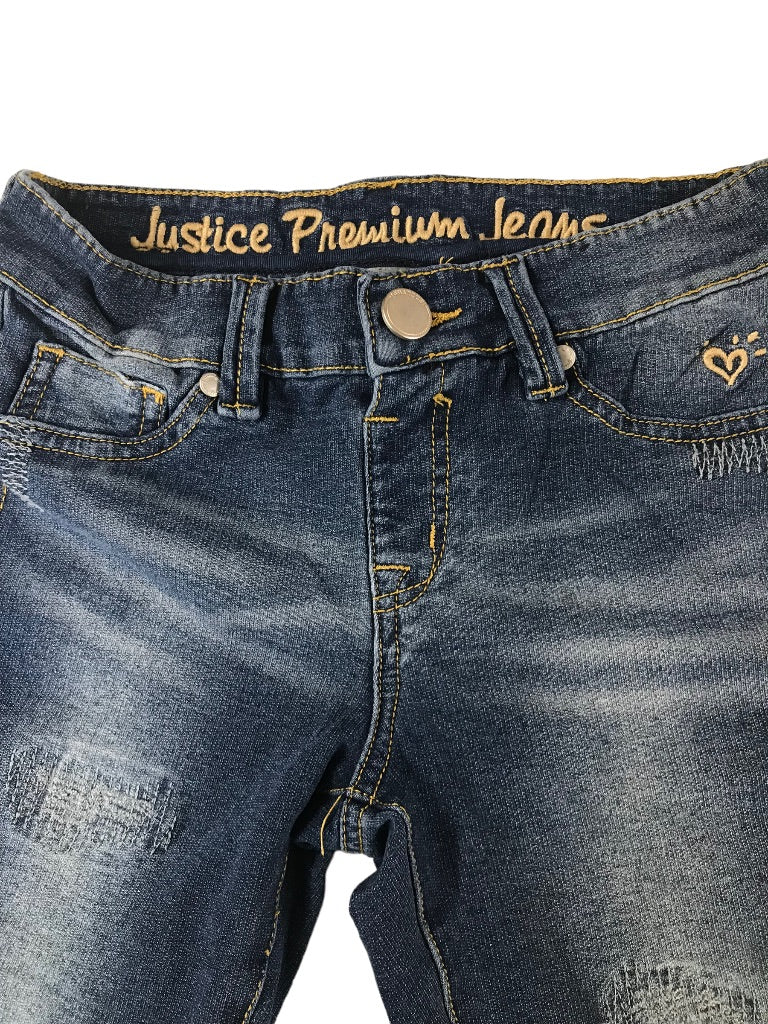 12 Justice Premium Jeans Girl's Distressed Denim Stretch