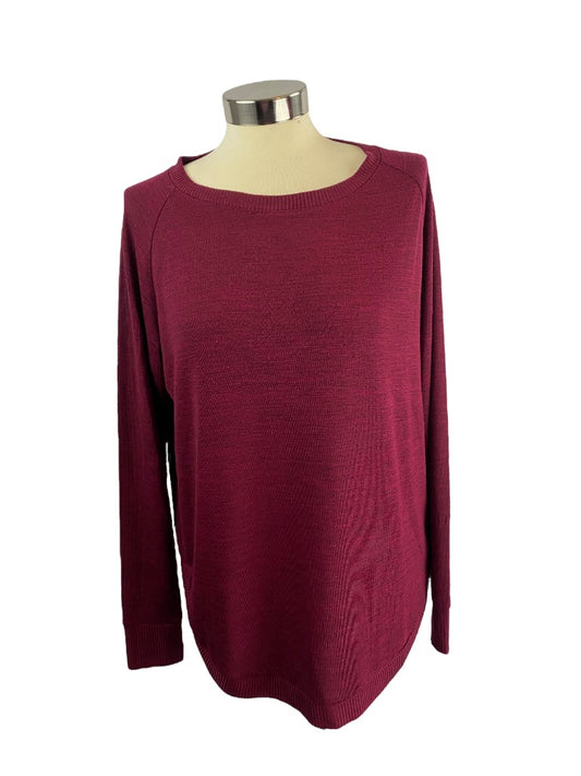 Medium Gap Women's Pullover Burgundy Soft Lightweight Sweater Long Sleeve