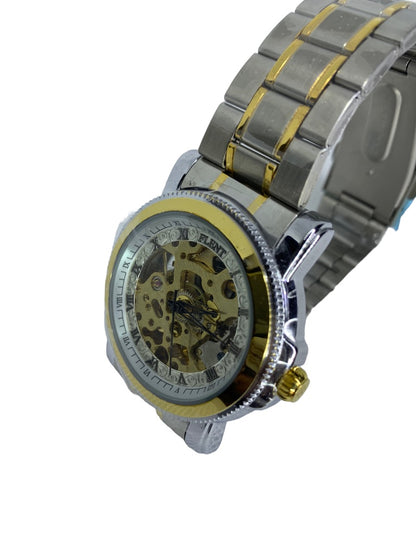 Flent Men's Wristwatch Skeleton Stainless Steel Watch F8028G