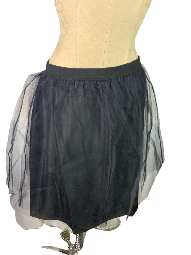 Medium Isaac Mizrahi Live! Women's Black Knee Length Tulle Layer Skirt