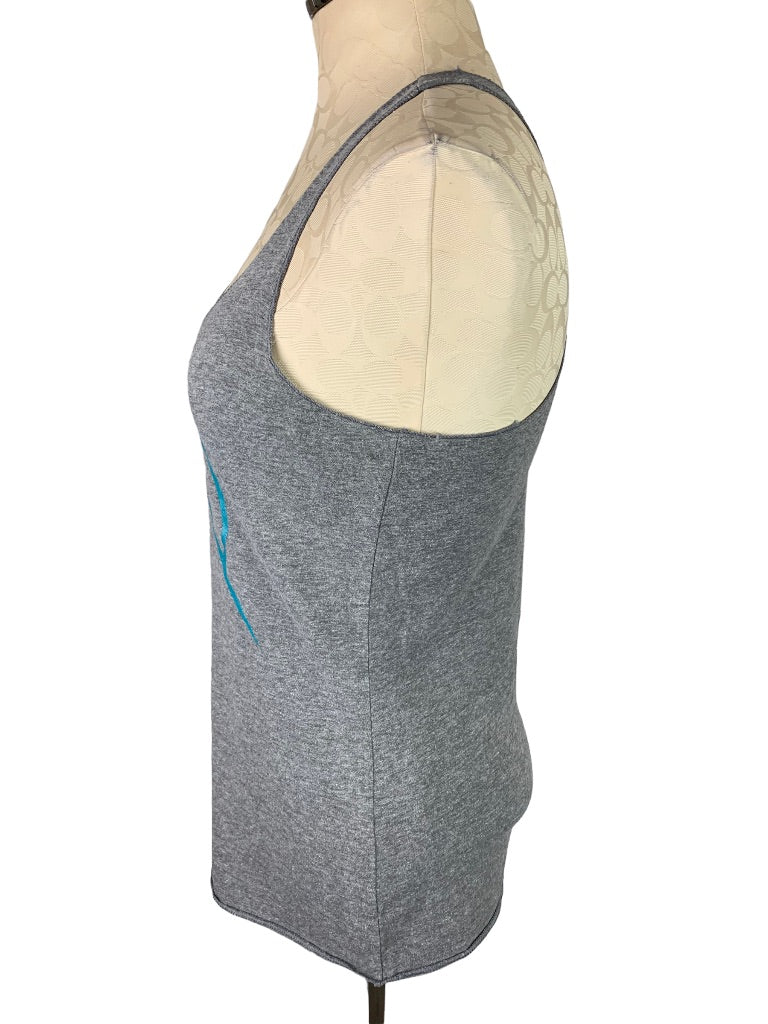 Small Women's Gray Soft Racerback Tank Top "The Gravity Vault"