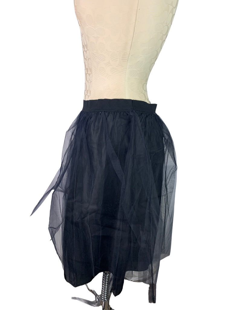 Medium Isaac Mizrahi Live! Women's Black Knee Length Tulle Layer Skirt