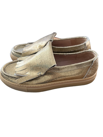 8 (38) Dries Van Noten Gold Metallic womens  Loafers Slip On Shoes EUC