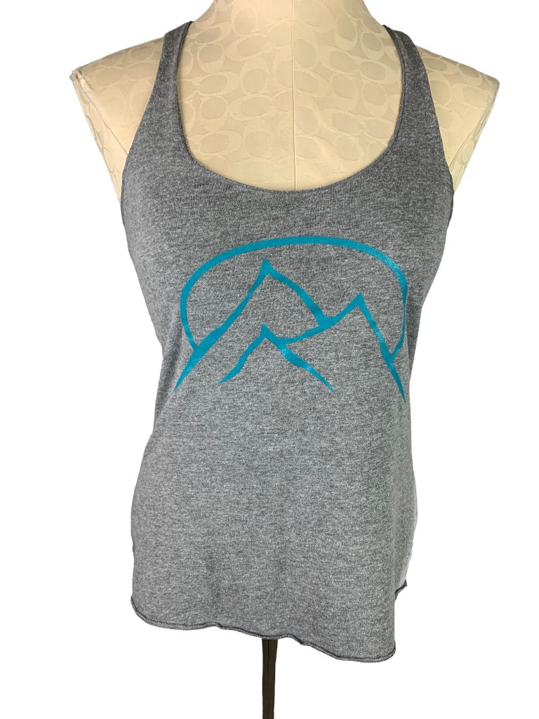 Small Women's Gray Soft Racerback Tank Top "The Gravity Vault"