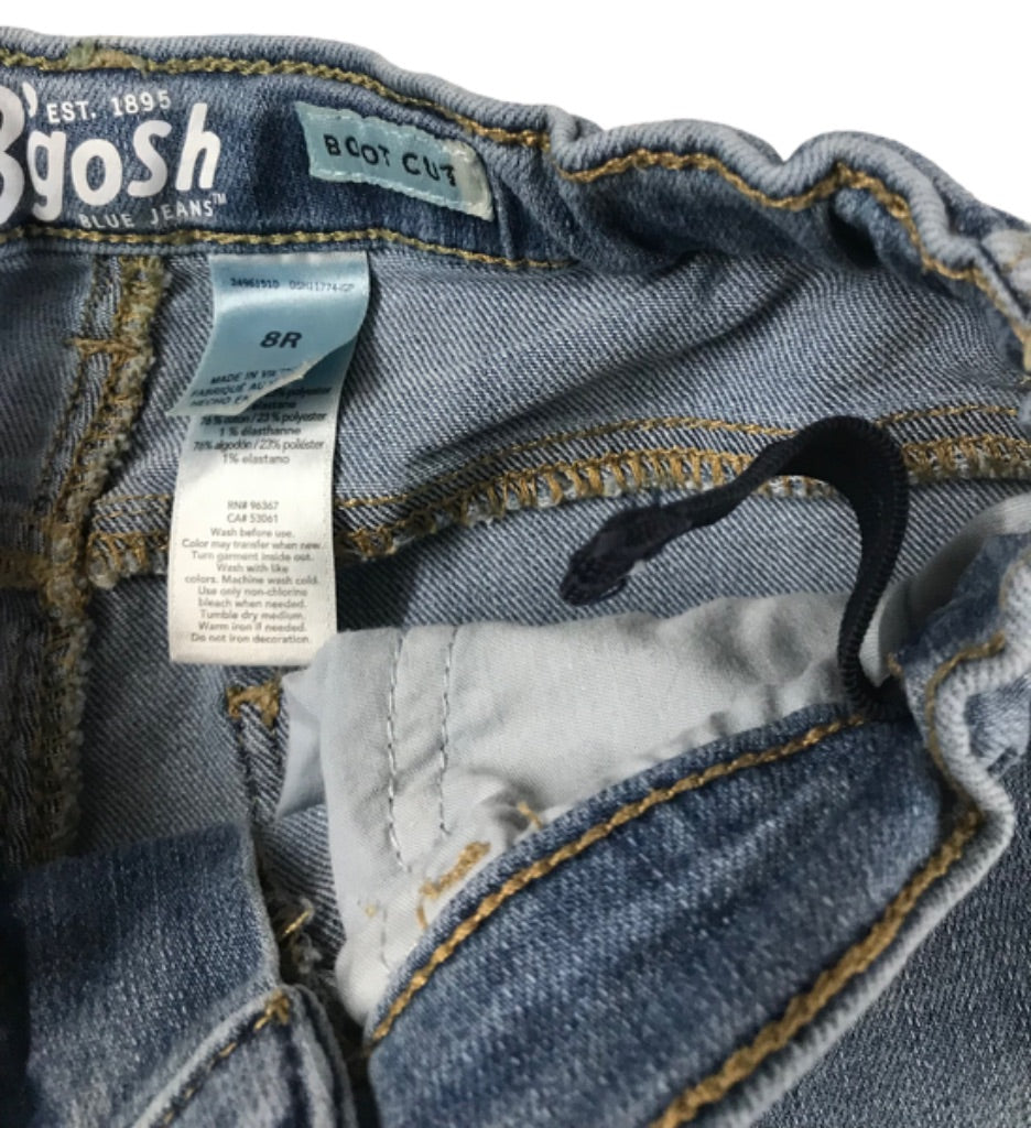 8R B'Gosh Bootcut Girls Jeans Adjustable Waist Medium Wash