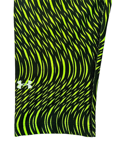 Medium Under Armour Neon and Black Capri Heat Gear Leggings