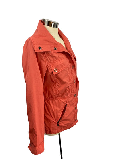 Small Chico's Women's Coral  Lined Jacket Drawstring Waist Lightweight