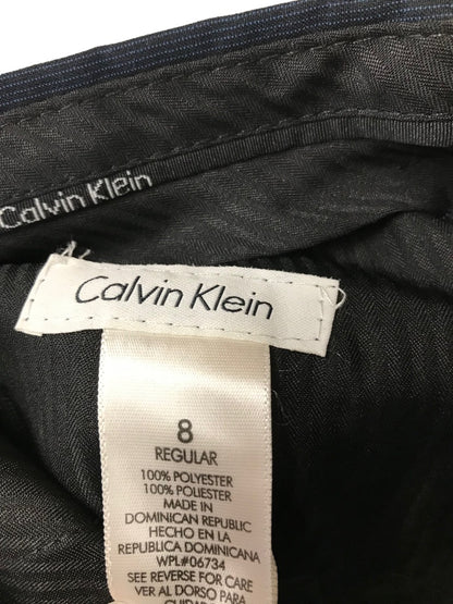 8R Calvin Klein Boys Navy Blue Stripe Suit Dress Pants 21" Inseam