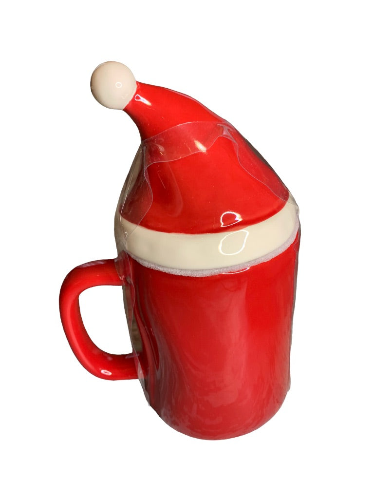 Rae Dunn Holiday 16 oz "North Pole" Red Topper Mug 213 by Magenta