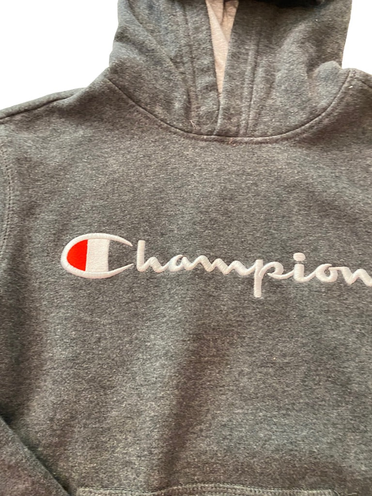 Medium Champion Logo Gray Boy's Pullover Hoodie Sweatshirt