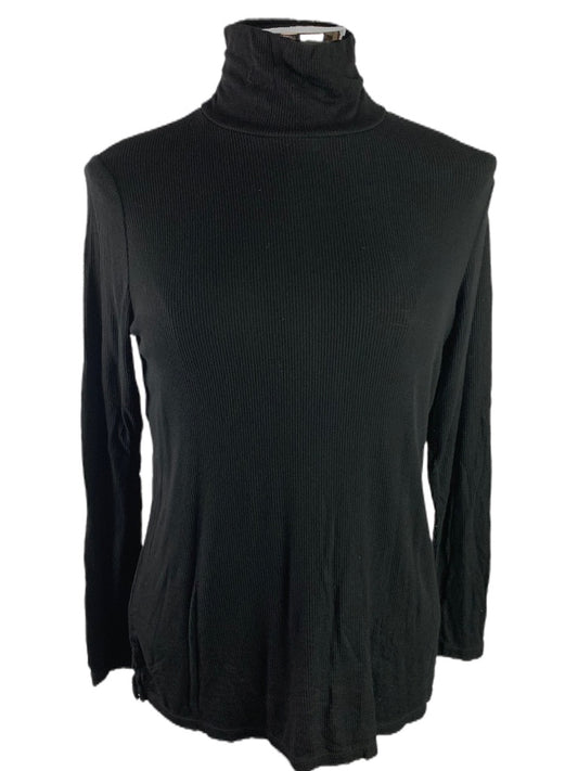 Small Jones New York Women's Black Ribbed Lightweight Turtleneck