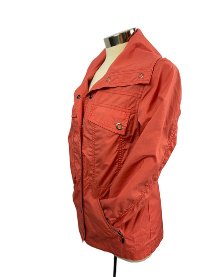 Small Chico's Women's Coral  Lined Jacket Drawstring Waist Lightweight