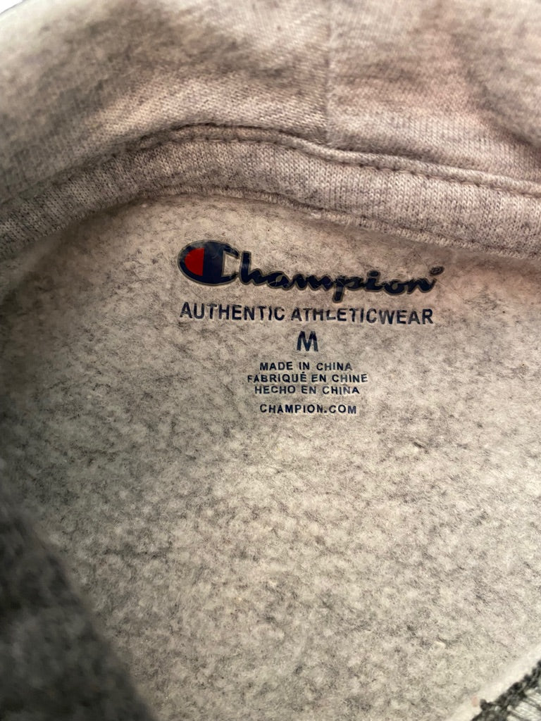 Medium Champion Logo Gray Boy's Pullover Hoodie Sweatshirt