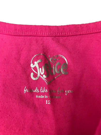 12 Justice Girls Tank Top Hot Pink "29" Sequins Sleeveless