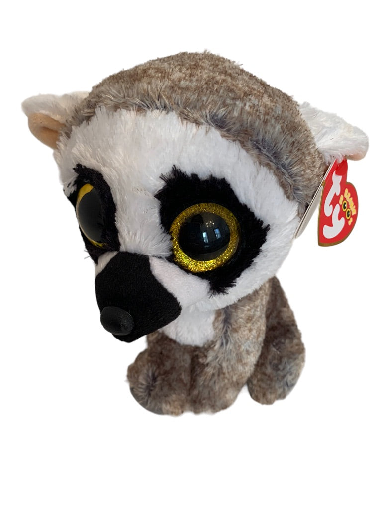 Ty Silk Beanie Boo LINUS Lemur 6.5" Inch Stuffed Animal Toy New with Tags