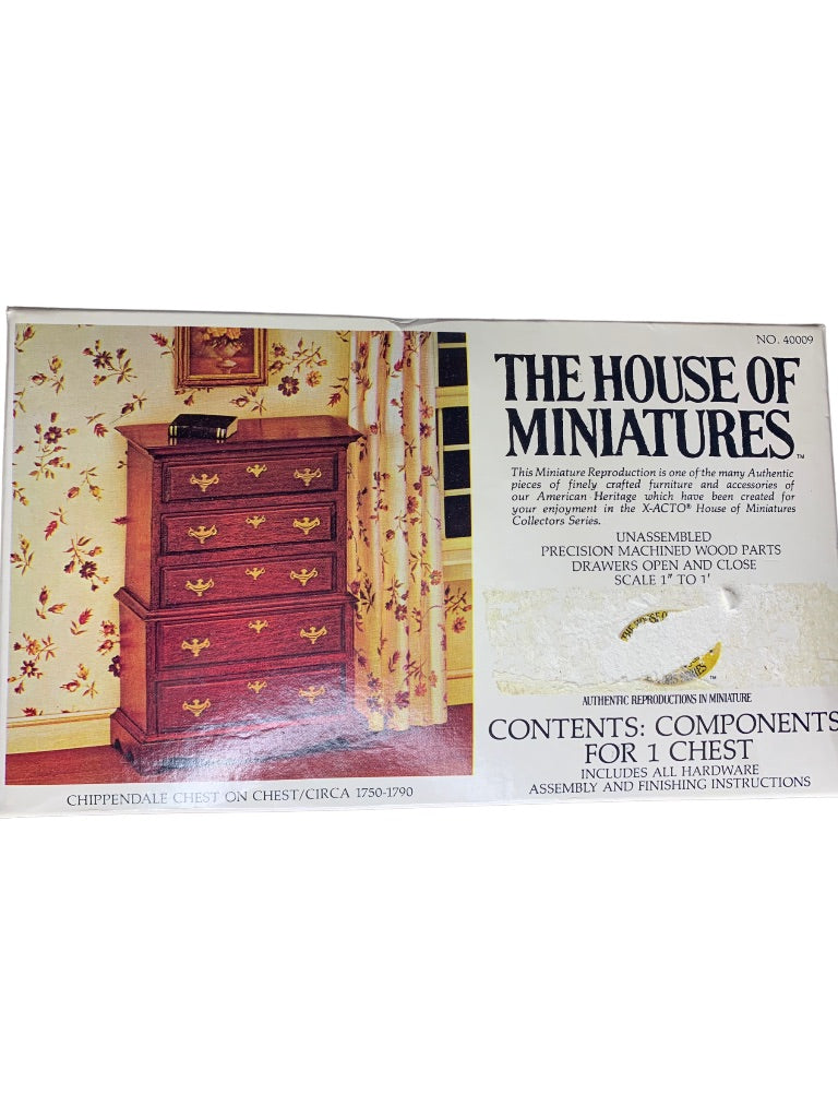 Vintage The House of Miniatures Chippendale Chest on Chest Kit No. 40009