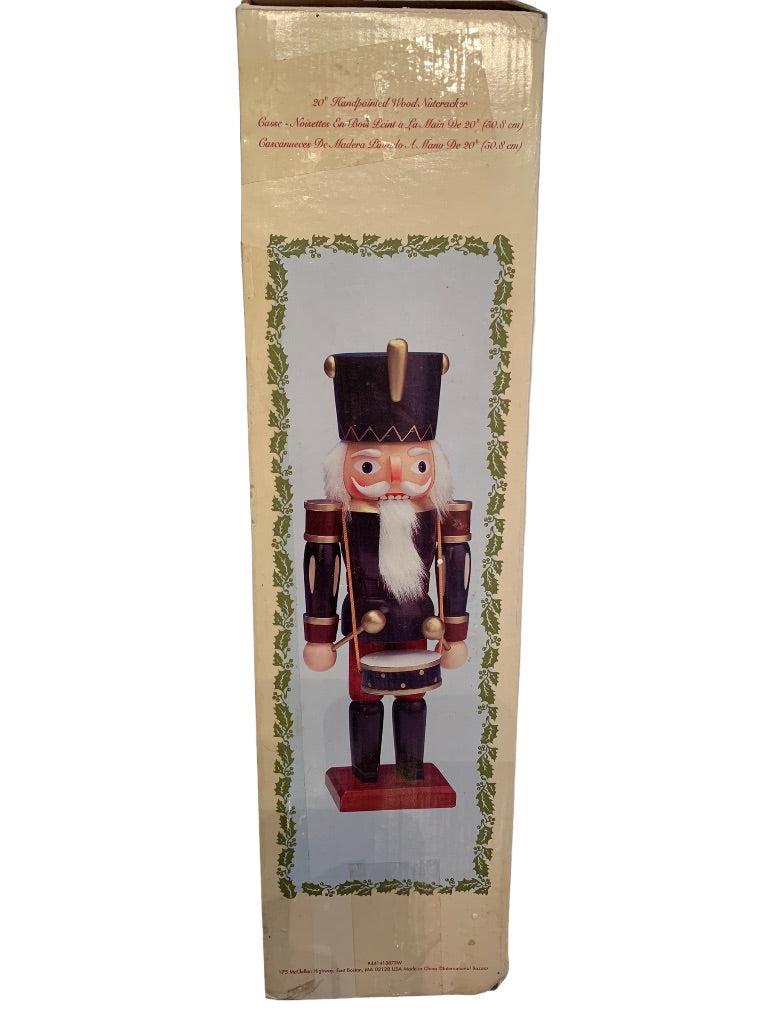 International Bazaar Drummer Nutcracker Blue 20" Hand Painted Wood