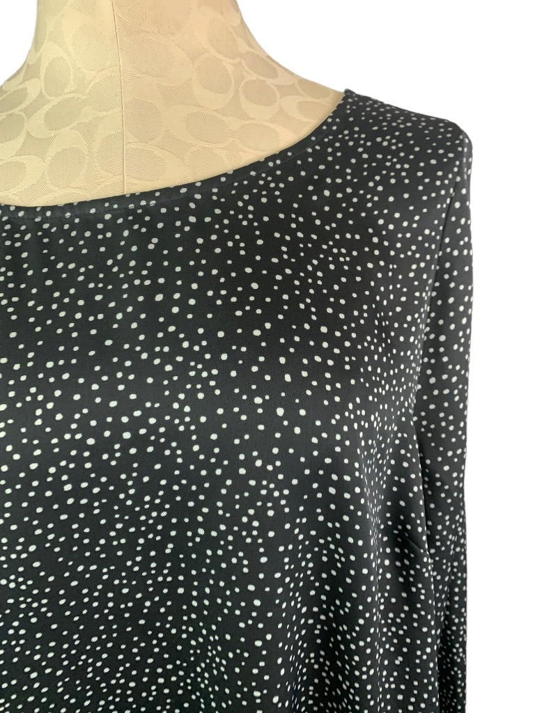 22 Lane Bryant Black White Dot Popover Cold Shoulder Blouse Women's Plus Size