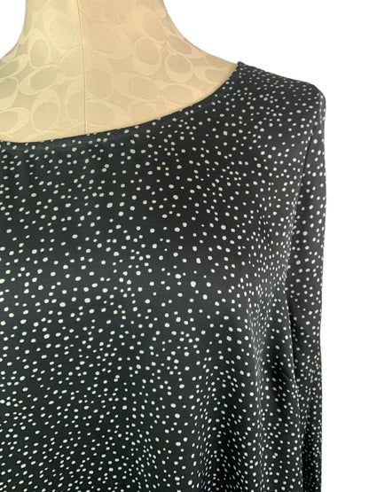 22 Lane Bryant Black White Dot Popover Cold Shoulder Blouse Women's Plus Size