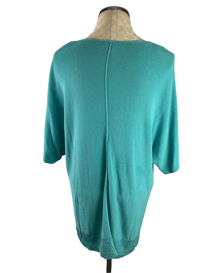 XL Talbots Women's Turquoise Lightweight V-Neck Short Sleeve Sweater