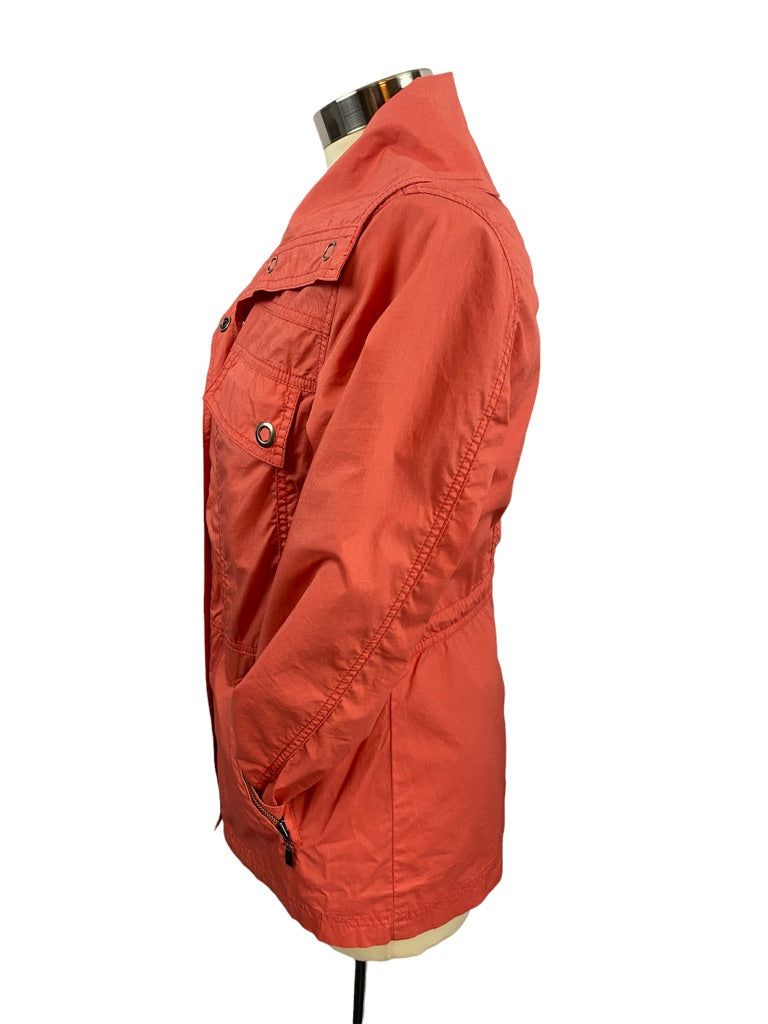 Small Chico's Women's Coral  Lined Jacket Drawstring Waist Lightweight