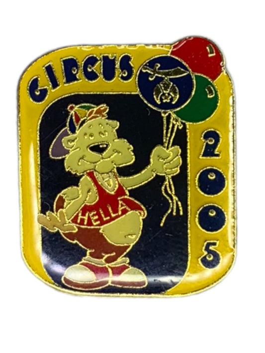 2005 Hella Shriners "Circus" Lapel Pin 1" Bear with Balloons Resin on Metal