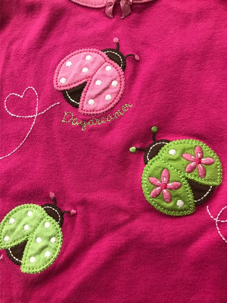 6 Gymboree Girls Hot Pink Tshirt Ladybug Applique "Daydreamer"