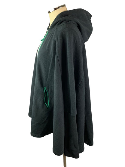 L/XL Evy's Tree Womens Black Britt Cape Full Zip Hoodie