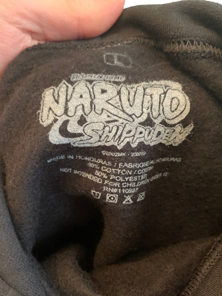 Large Naruto Adult Hoodie Pullover Black Shippuden Sweatshirt Unisex