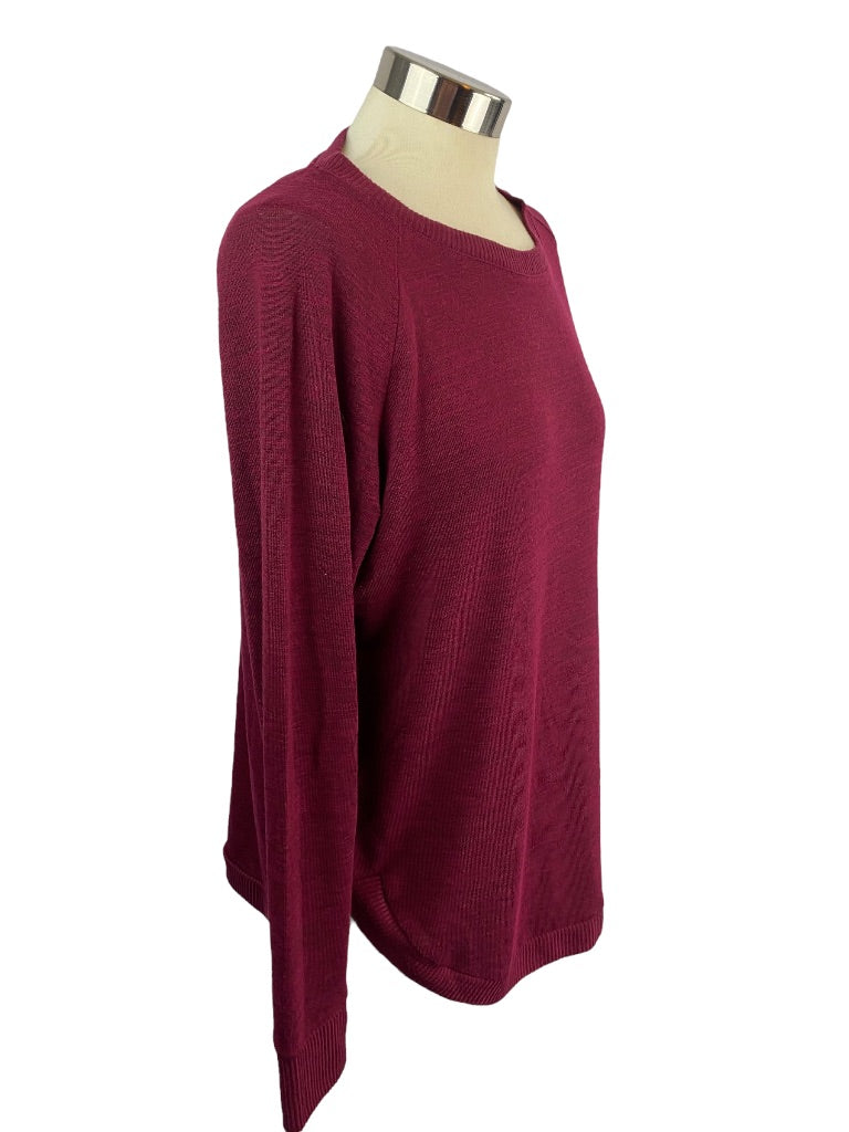 Medium Gap Women's Pullover Burgundy Soft Lightweight Sweater Long Sleeve