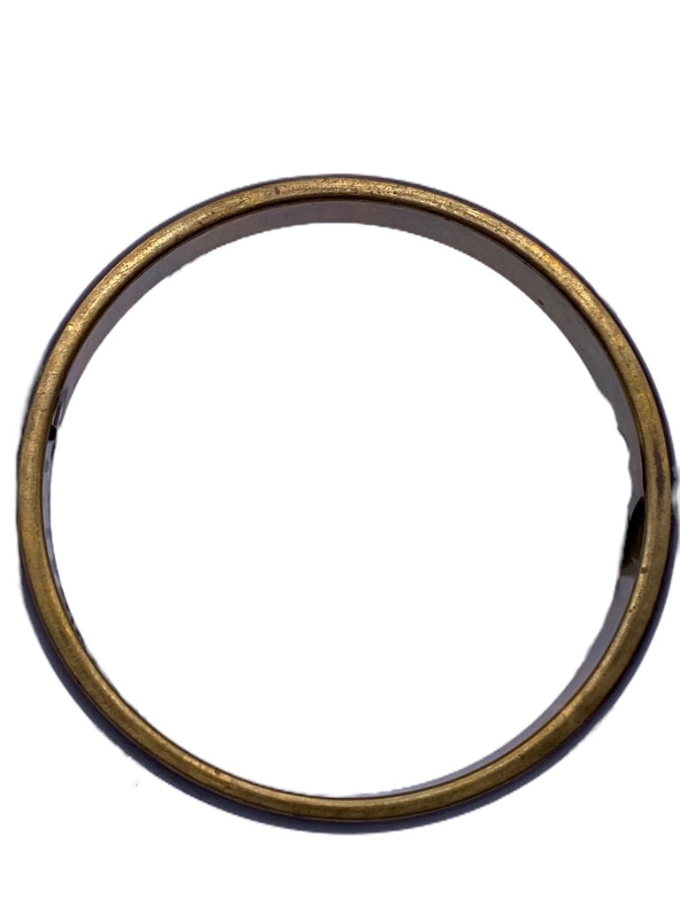 Dark Brown and Goldtone Lightweight Bangle Bracelet 2.5" diameter