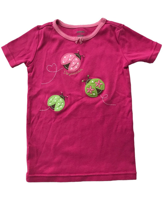 6 Gymboree Girls Hot Pink Tshirt Ladybug Applique "Daydreamer"