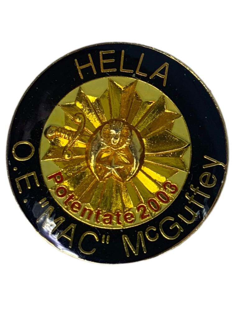 2003 Lapel Pin 1 1/4" Shriners Hella O.E. "MAC" McGuffey Potentate 2003