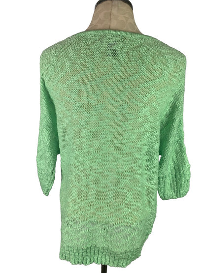 Small Twiggy London Light Green New Women's Loose Knit Sweater Embellished