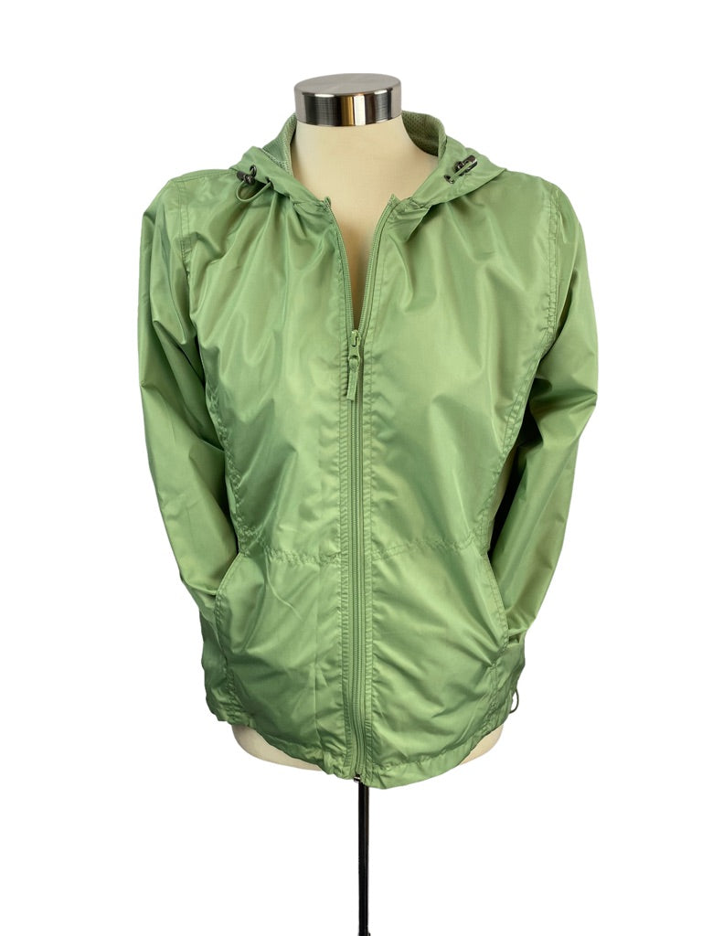 Small Petite HB Sport by Harve Benard Women's Spring Green Blue Zip Up Jacket Hooded