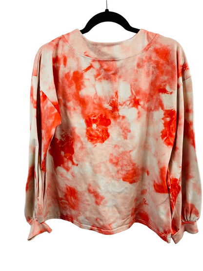 Medium Women's Poppy Tie Dye Jersey Knit Henley Pullover Women's