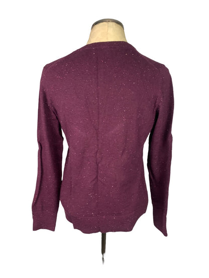 Medium Gap Women's Purple Speckled Cardigan Sweater Cotton Blend