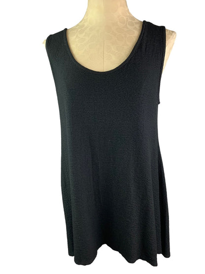 XL Et' Lois Women's Black Soft Hi Lo Tunic Tank Sleeveless