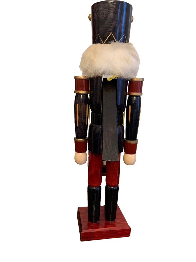 International Bazaar Drummer Nutcracker Blue 20" Hand Painted Wood