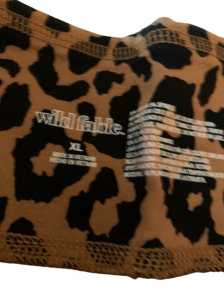 XL Wild Fable Women's Animal Print Leggings Black Brown 27" Inseam