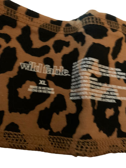 XL Wild Fable Women's Animal Print Leggings Black Brown 27" Inseam