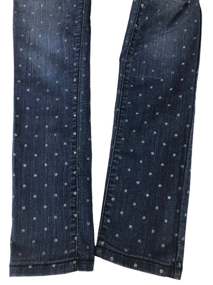 10R Old Navy Girls Rockstar Jeggings Blue Stretch Dot Pattern Adjustable Waist