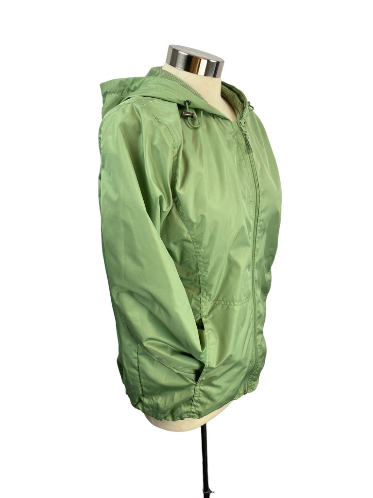 Small Petite HB Sport by Harve Benard Women's Spring Green Blue Zip Up Jacket Hooded