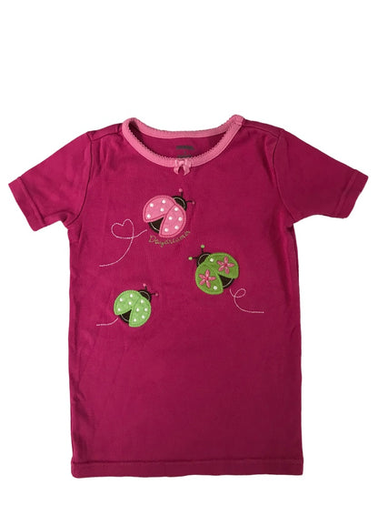 6 Gymboree Girls Hot Pink Tshirt Ladybug Applique "Daydreamer"