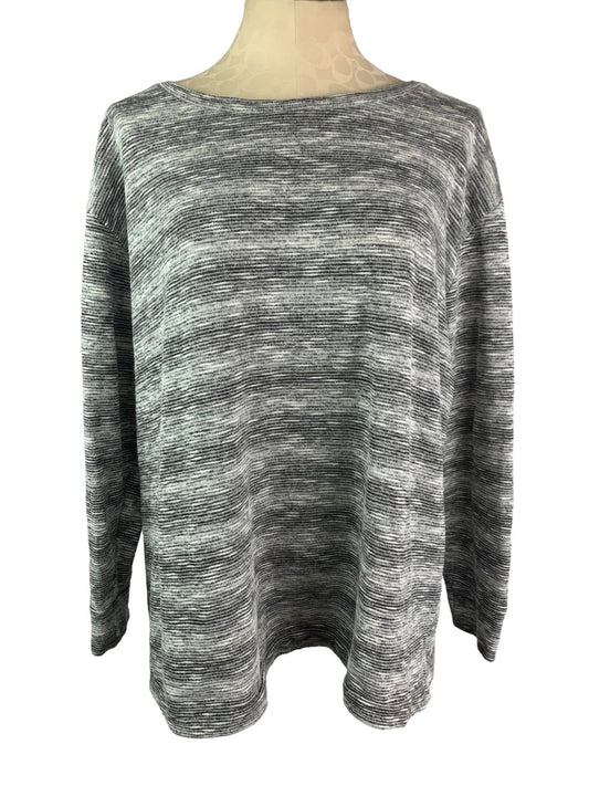 22/24 B Active Gray Sweater Split Back Women's Plus Size Activewear