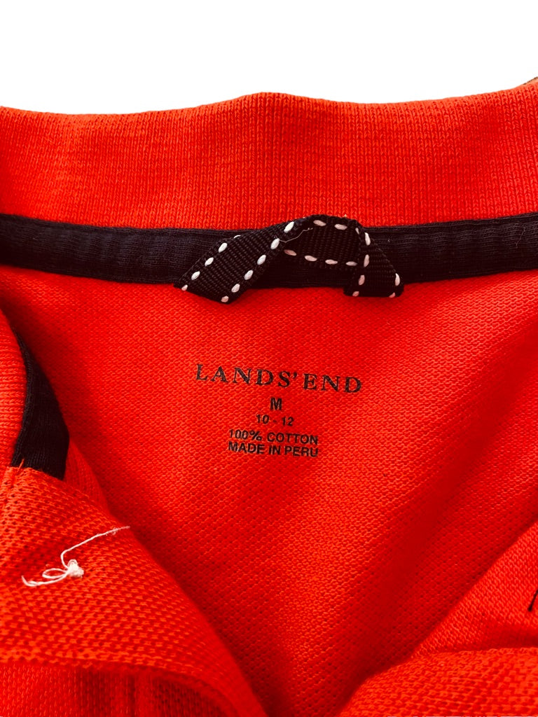 Medium Lands' End Boy's Orange Polo Golf Shirt Short Sleeve